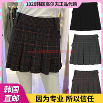 Korea PEARLY GATES golf dress skirt 21 autumn women plaid pleated skirt skirt