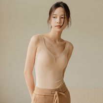 Boot Lower Volcanic Rock Warm Vest Inside lap No bloated V collar splicing thin yarn 100 lap detachable chest cushion underwear