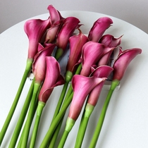 High-grade purple calla simulation flower living room TV cabinet fake flower decoration Nordic ins table decoration Wedding