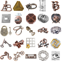 puzzle unlock Luban lock shake sound cage in the thorn lock horseshoe lock gold cicada shell decompression toy