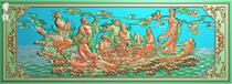  a Eight immortals crossing the sea carved figure Eight immortals characters hanging plaque screen background carved relief figure jdp grayscale figure bmp