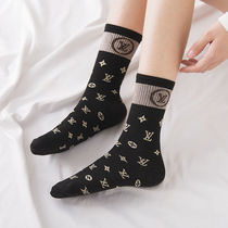 Letter tremble explosion Japanese Korean street trend Harajuku ins Super fire womens short tube Net Red pile socks