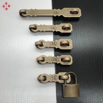 Chinese pure copper lock buckle antique wooden door buckle thick door buckle padlock door bolt door lock full copper door nose retro lock