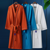 ALEX bathrobe Womens thin section absorbent quick-drying pure cotton long section mens home spring and summer nightgown cotton couple yukata