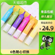 Qimin fluorescent marker pen painting color pen eye-catching axe student office marker pen