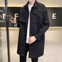 Autumn coat mens long windbreaker youth Korean casual fashion jacket mens spring and autumn overcoat tide