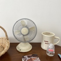 Customized retro small fan beige usb head desktop mini electric fan retro old Fan Fan