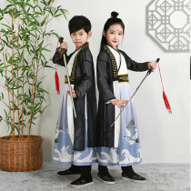 Childrens ancient costume Martial arts performance suit Boy Han suit Girl Ancient hero Tang Dynasty Woman Qiu Jin Southern Song Dynasty Liang Hongyu