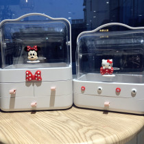 Cartoon Net red cosmetics storage box dustproof large capacity desktop dressing table lipstick skin care rack