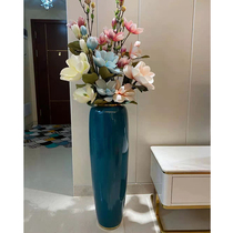 European-style light luxury ceramic floor-to-ceiling large vase simple living room TV Cabinet insert dry flower American decorations ornaments