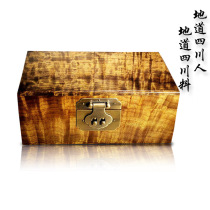 Authentic Sichuan golden nanmu shady wood ebony jewelry box storage classic Chinese style wedding gifts handmade