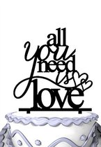 Meijiafei All You Need Is Love Cake Topper with Do