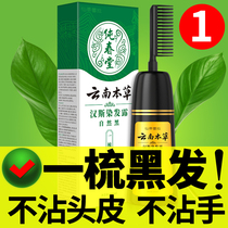 Yisu Black official flagship store Plant pure comb mens hair dye Own at home hair dye cream black
