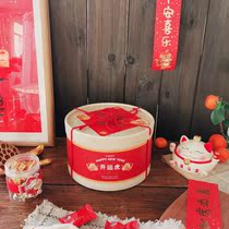 2022 New Year Baking Biscuits Candy Tiger New Year Steamer Holding Bucket Steaming Gift Box Packaging Box