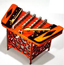 Handmade wooden mini musical instrument model with scale miniature dulcimer model simulation Yang Qin props ornaments
