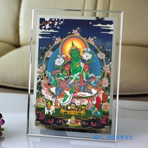 Customized Green Duomao Portrait Buddha Painting Photo Paper Plastic Enclosure HD Avalokitesvara Bodhisattva Incarnation