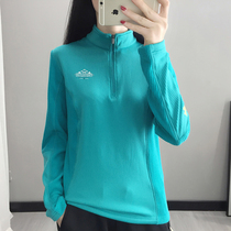 Fleet quick-drying clothes female collar autumn and winter warm clothes outdoor clothing mountaineering elastic slim slim thin velvet long sleeve T-shirt