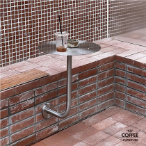 Net red card seat Stainless steel wall round table L-shaped dining table Cafe coffee table Milk tea shop Wrought iron side table