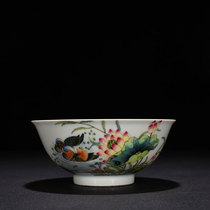 The Qingyong Zheng Enamel Colored Lotus Pond with Yuanyang Striped Bowl