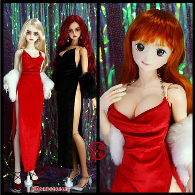 taobao agent 【Cat's Nest】 3.4 points bjd.dd red and black velvet collar back -back babes wrapped wrapped brooch