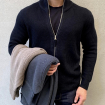 Muscle captain spring fitness guard clothes brother wool cardigan men running sports zipper long sleeve stand collar jacket