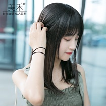 Beauty And Wig Women Long Haired Hair Tail Wig Sets Air Liu Hailnet Red Collarbone Hair Stylish All Real Hair Sets
