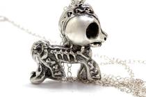 American Sculpted㊣ Hand made exquisite 925 sterling silver carved playful cute pony necklace pendant