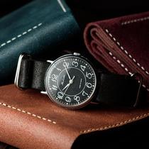 Overseas Original ◇ Ancient vintage Soviet 1970s mechanical black leather mens watch watch