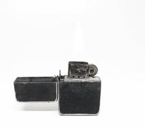 American Black◇Vintage Collection 1940s Vintage Military Fan Black Clamshell Square Lighter