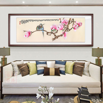Su embroidery finished hanging painting Magnolia Hibiscus bird hand embroidery Home and everything is happy embroidery Pringle living room bedroom decoration painting