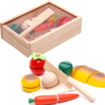 Wooden toys fruits and vegetables cut fruits toys baby children house toys cut music
