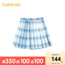  (Store delivery)Bala Bala childrens clothing Girls spring and autumn pleated skirt Plaid jk uniform skirt