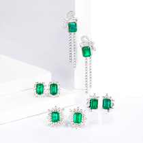 Emerald Jewel Stud earrings earrings ear string sugar tower 18K gold natural fine jewelry private custom N