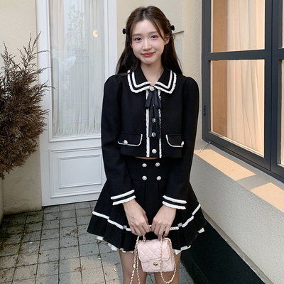 taobao agent Genuine Japanese school skirt, cute jacket, set, autumn, Chanel style