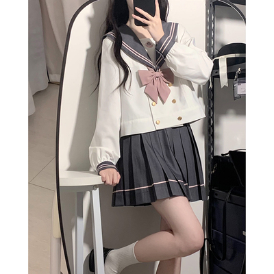 taobao agent In Tokyo, the original JK Japanese long -sleeved college style uniform skirt is used in the middle of the gas