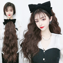 Detachable hairband wig female half headgear big wave temperament water ripple natural streak no trace long curly hair full headgear