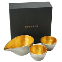 Japanese direct mail can be used as a pure tin gold foil goblet wine dispenser can be freely combined to swallow gold and silver soup