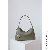 Monkey home made 2021 New cowhide womens bag hobo underarm bag head layer cowhide baguette bag shoulder bag