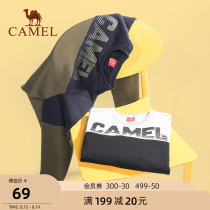  Camel sports sweater mens simple fashion trend color letter printing long-sleeved round neck pullover casual clothes