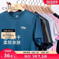 Camel outdoor short-sleeved mens and womens quick-drying t-shirt 2021 summer thin round neck sweat-absorbing breathable quick-drying sports top