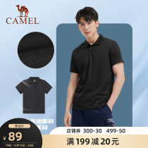 Camel Mens Sports Short Sleeve Polo Shirt 2021 Spring New Casual Lapel T-shirt Running Breathable Loose Top