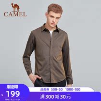 Camel outdoor 2021 autumn new long sleeve shirt mens tip collar fashion dress casual shirt business top
