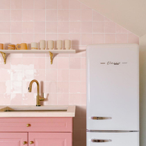 Adventure Garden Wave surface pink tile bathroom macaron wall brick bathroom toilet kitchen wall brick net red
