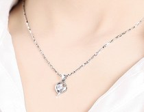 pt950 heart shaped platinum necklace female Platinum Love diamond pendant Valentines Day birthday gift for girlfriend