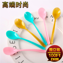 Disposable spoon dessert spoon creative cute individually wrapped ice cream yogurt mousse cup pudding cake spoon