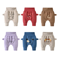 Baby big fart pp pant pants female spring autumn newborn high waist protective belted pants spring clothing male one year old baby pants Harun pants