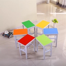 Manufacturer Direct Selling Steel Wood Structure Fashion Colorful Square Bench Fine Art Composition Bench Student Training Stool Tutoring Class Stool