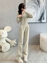 Casual Fashion Weaters Suit Women 2023 New Foreign Air Weight Reduction Trendy Sports High Waist Wide Leggings Pants Two Sets