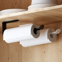 Kitchen paper hanger roll paper adhesive hook non-perforated shelf storage Rod cling film Rag oil absorption paper hold wall hanging