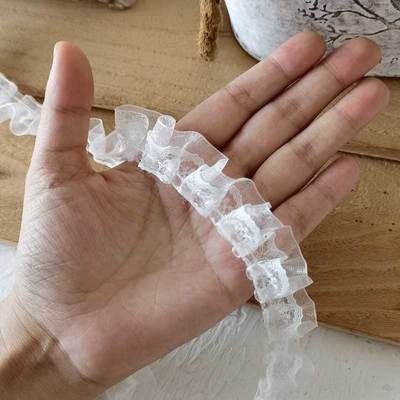 taobao agent White lace border double -layer baby clothing gangsters album frame handmade DIY material clothing neckline decoration